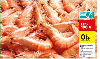 Carrefour Crevette rose cuite asc offre