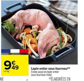 Carrefour Lapin entier sous fourreau offre