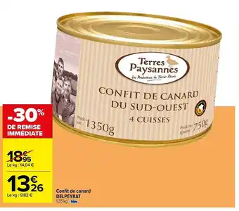 Carrefour Confit de canard delpeyrat offre