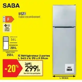 Conforama Réfrigérateur 2 portes offre