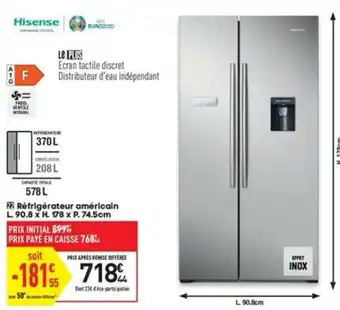 Conforama Réfrigérateur américain offre