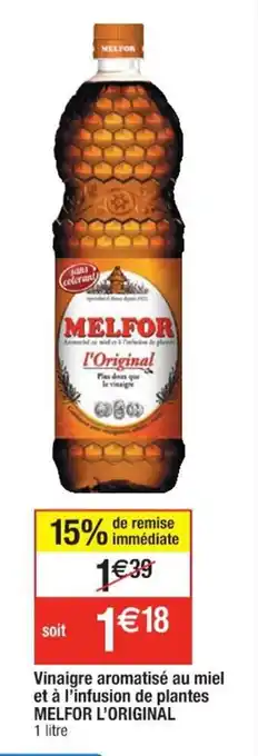 Cora x Carrefour Vinaigre aromatisé au miel et à l'infusion de plantes MELFOR L'ORIGINAL offre