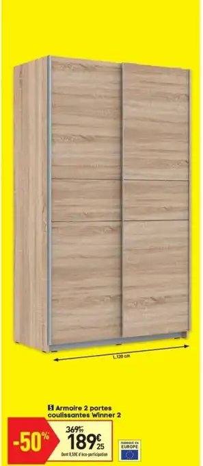 Conforama Armoire 2 portes coulissantes Winner 2 offre