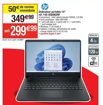 Cora x Carrefour Ordinateur Portable 14 offre