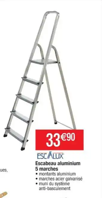 Cora x Carrefour Escabeau Aluminium 5 Marches offre