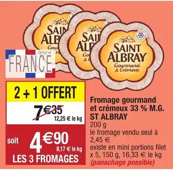 Migros Fromage Grourmand Et Cremeux 33 % M.G. ST ALBAY offre