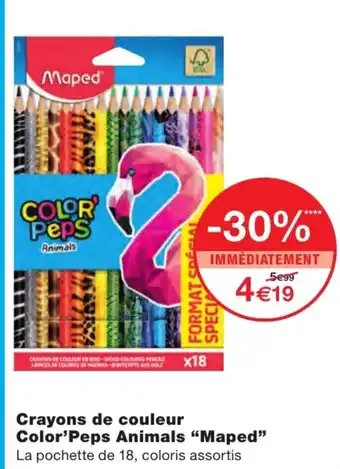 Monoprix Crayons de couleur Color'Peps Animals offre