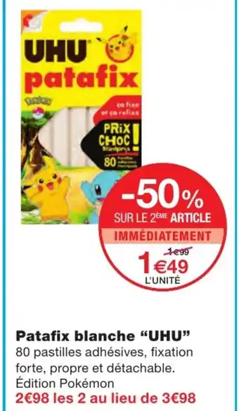 Monoprix Patafix blanc offre
