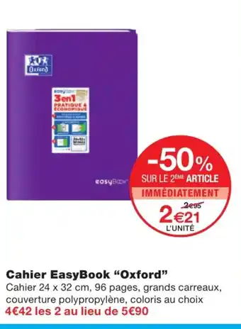 Monoprix Cahier Easybook offre