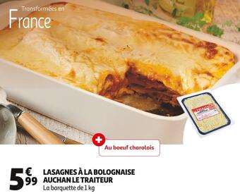 Auchan Auchan le traiteur lasagnes à la bolognaise offre