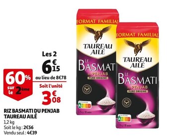 Auchan Taureau ailé riz basmati du penjab offre