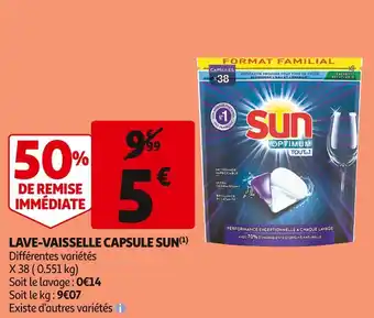 Auchan Sun lave-vaisselle capsule offre