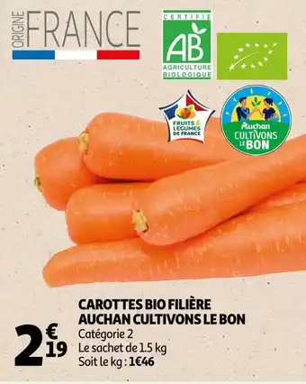 Auchan Auchan carottes bio filière cultivons le bon offre