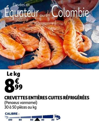Auchan Crevettes entières cuites réfrigérées offre
