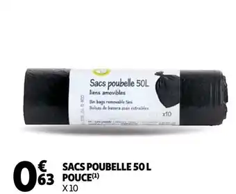 Auchan Sacs poubelle 50 l pouce offre