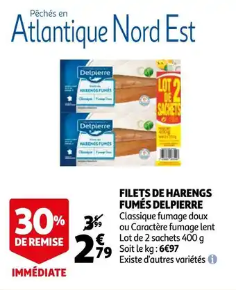 Auchan Delpierre filets de harengs fumés offre