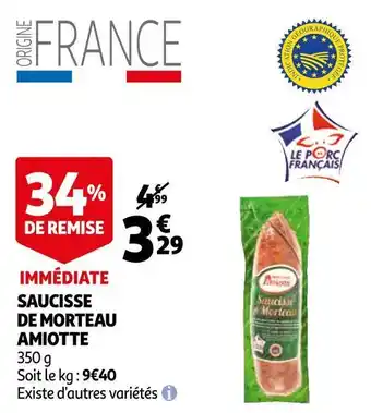 Auchan Amiotte saucisse de morteau offre