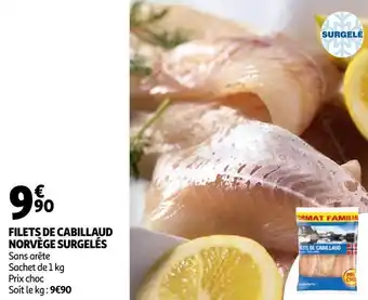 Auchan Filets de cabillaud norvège surgelés offre