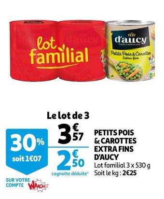 Auchan D'aucy petits pois & carottes extra fins offre