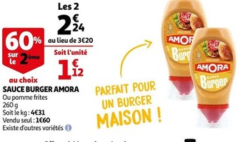 Auchan Amora sauce burger offre