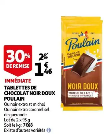 Poulain tablettes de chocolat noir doux