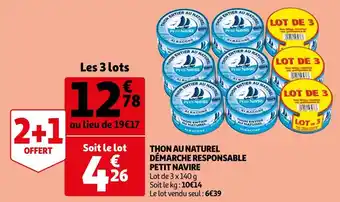Auchan Petit navire thon au naturel démarche responsable offre