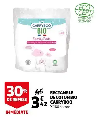 Auchan Carryboo rectangle de coton bio offre