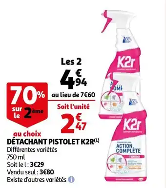 Auchan K2r détachant pistolet offre