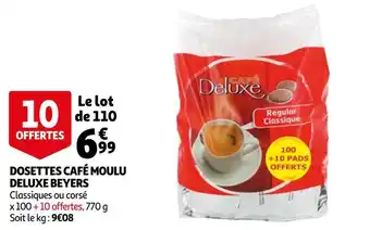 Auchan Deluxe dosettes café moulu beyers offre