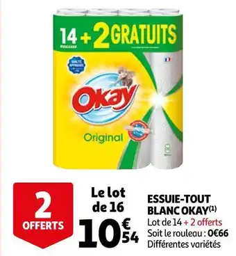 Auchan Okay essuie-tout blanc offre