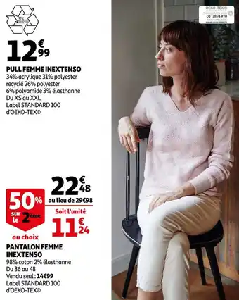 Auchan In extenso pantalon femme et pull femme offre