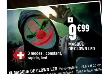 La Foir'Fouille Masque de clown led offre