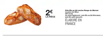 Monoprix Pain Bio au blé ancien Rouge de Morvan offre