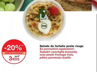Monoprix Salade de farfalle pesto rouge offre