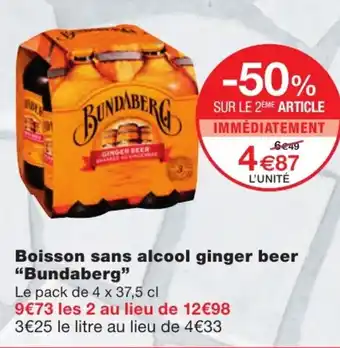 Monoprix Boisson sans alcool ginger beer offre
