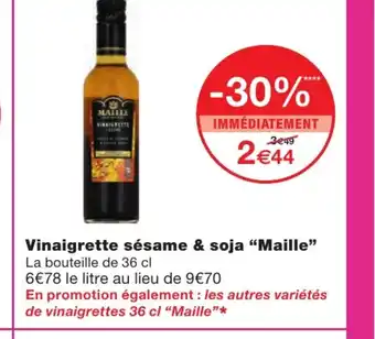 Monoprix Vinaigrette sésame & soja "maille" offre