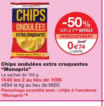 Monoprix Chips ondulées extra craquantes "monoprix" offre