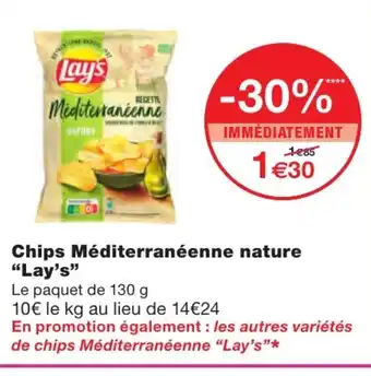 Monoprix Chips méditerranéenne nature "lay's" offre