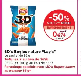 Monoprix 3d's bugles nature "lay's" offre