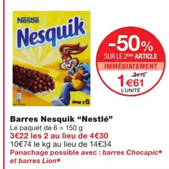 Barres nesquik "nestlé"