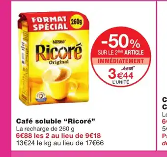 Monoprix Café soluble "ricoré" offre