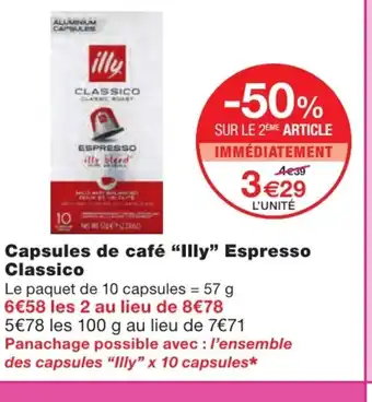 Monoprix Capsules de café "lly" espresso classico offre