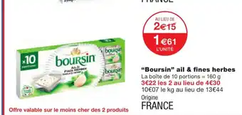Monoprix "Boursin" ail & fines herbes offre