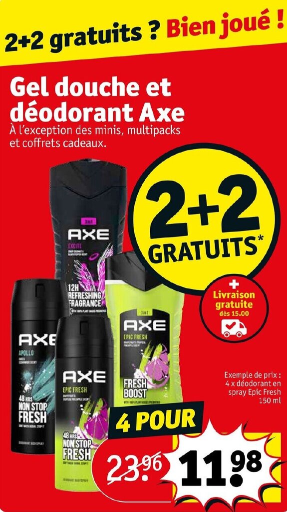 Promo Gel douche et déodorant AXE chez Kruidvat