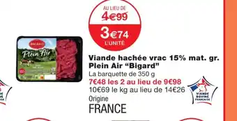 Monoprix Viande hachée vrac 15% offre