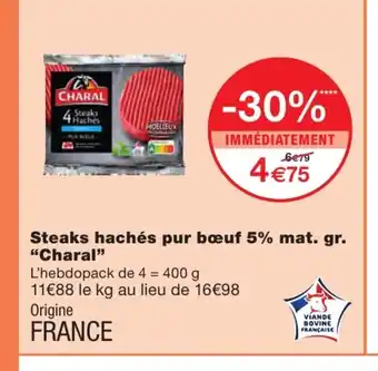 Monoprix Steaks hachés pur bœuf offre