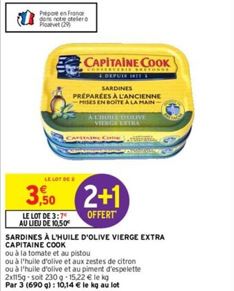 Intermarché Hyper Sardines à l'huile d'olive vierge extra CAPITAINE COOK offre