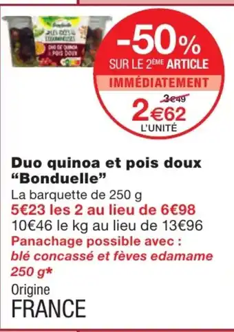 Monoprix Duo quinoa et pois doux "bonduelle" offre