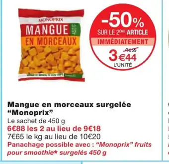 Monoprix Mangue en morceaux surgelée "monoprix" offre