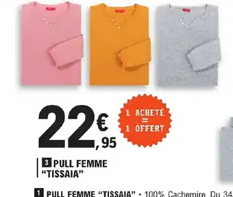 E.Leclerc Pull Femme Tissaia offre